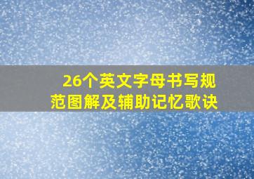 26个英文字母书写规范图解及辅助记忆歌诀