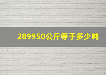 289950公斤等于多少吨