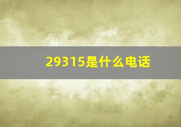 29315是什么电话(