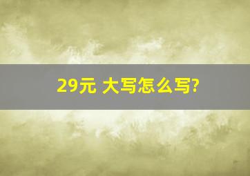 29元 大写怎么写?