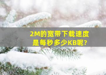 2M的宽带,下载速度是每秒多少KB呢?