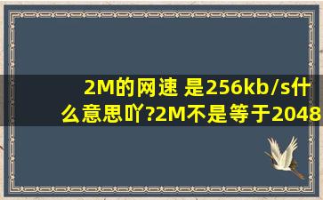 2M的网速 是256kb/s什么意思吖?2M不是等于2048kb么?