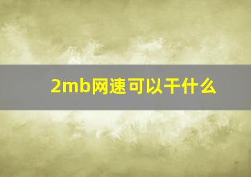 2mb网速可以干什么