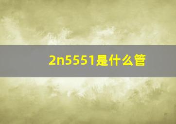 2n5551是什么管