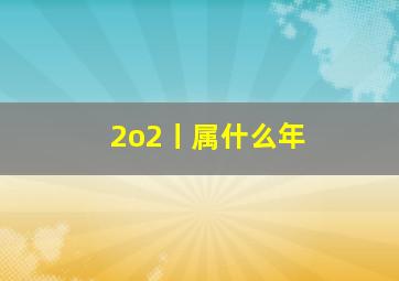 2o2丨属什么年(