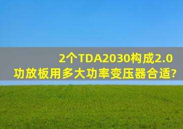 2个TDA2030构成2.0功放板用多大功率变压器合适?