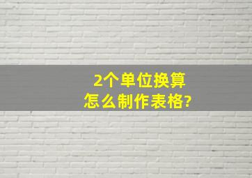 2个单位换算怎么制作表格?