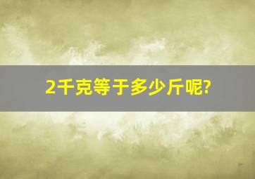 2千克等于多少斤呢?