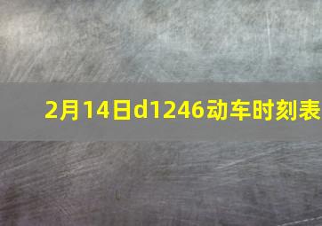 2月14日d1246动车时刻表