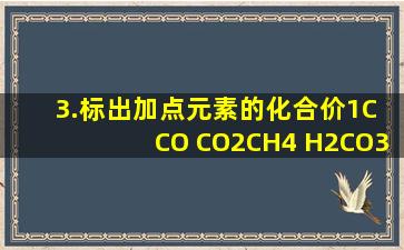 3.标出加点元素的化合价(1)C CO CO2CH4 H2CO3 Na2CO