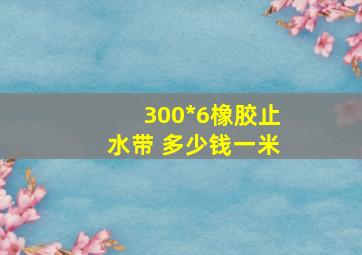 300*6橡胶止水带 多少钱一米