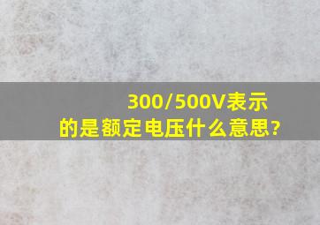 300/500V表示的是额定电压,什么意思?