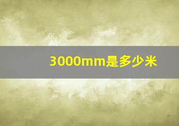 3000mm是多少米