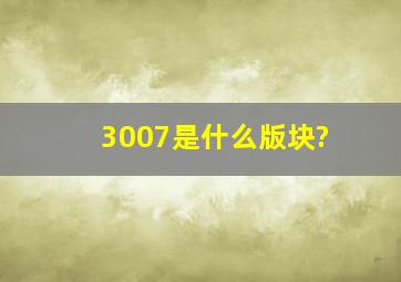 3007是什么版块?