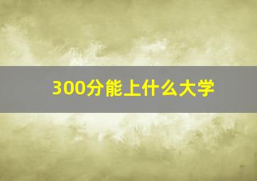 300分能上什么大学