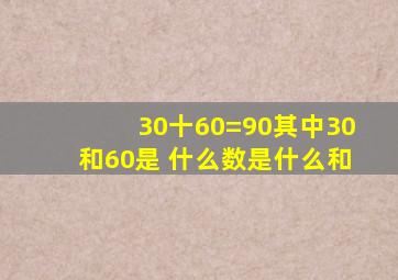 30十60=(90)其中30和60是 什么数,是什么和