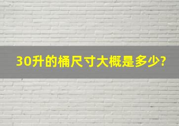 30升的桶尺寸大概是多少?