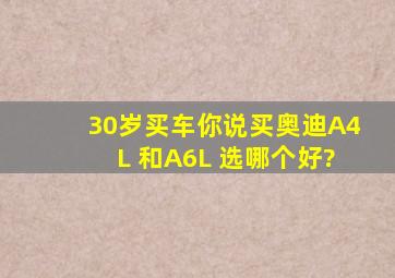 30岁买车你说买奥迪A4L 和A6L 选哪个好?