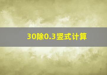 30除0.3竖式计算