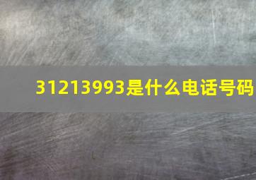 31213993是什么电话号码(