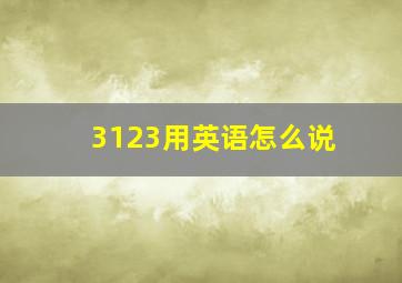 3123用英语怎么说