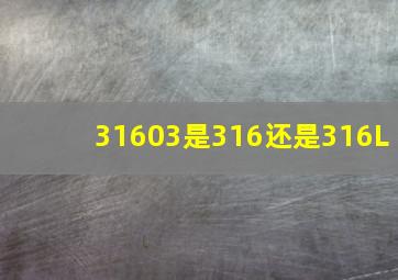 31603是316还是316L