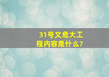 31号文危大工程内容是什么?