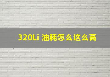 320Li 油耗怎么这么高