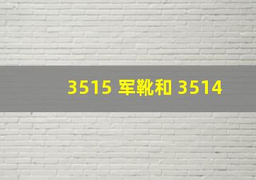 3515 军靴和 3514