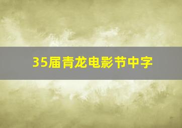 35届青龙电影节中字