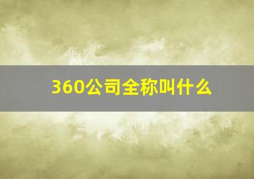 360公司全称叫什么