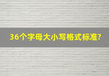 36个字母大小写格式,标准?