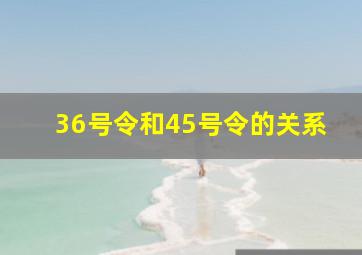 36号令和45号令的关系