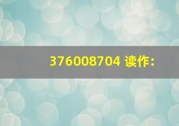 376008704 读作:( )