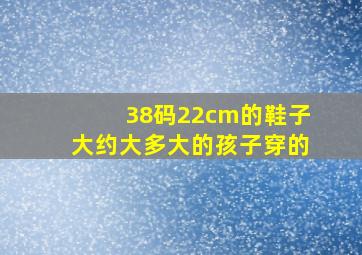 38码,22cm的鞋子大约大多大的孩子穿的