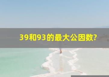 39和93的最大公因数?