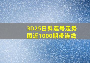 3D25日斜连号走势图近1000期带连线