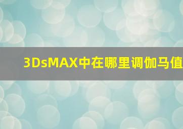 3DsMAX中在哪里调伽马值