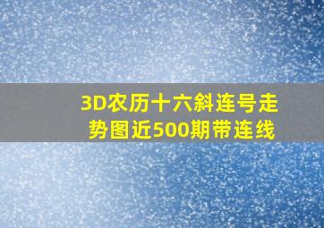 3D农历十六斜连号走势图近500期带连线