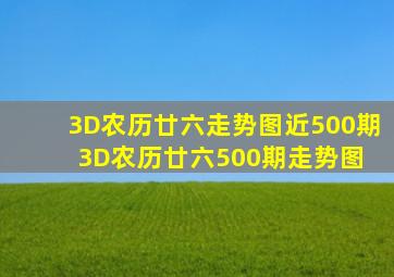 3D农历廿六走势图近500期3D农历廿六500期走势图 