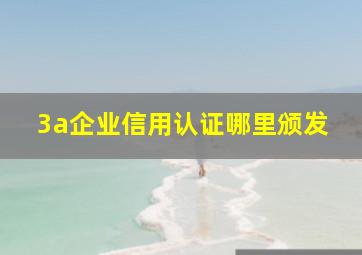 3a企业信用认证哪里颁发