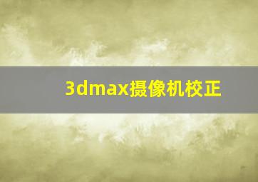 3dmax摄像机校正