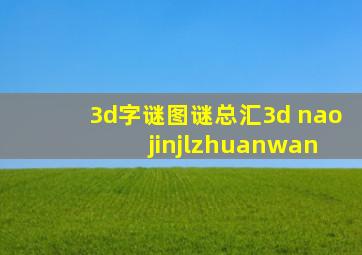 3d字谜图谜总汇3d nao jinjlzhuanwan