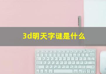 3d明天字谜是什么