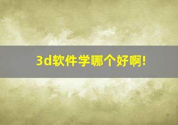 3d软件学哪个好啊!