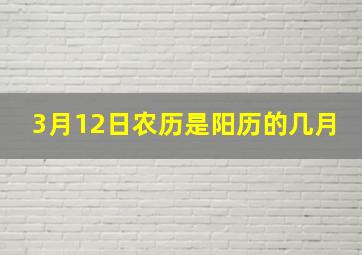 3月12日农历是阳历的几月