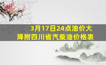 3月17日24点油价大降(附四川省汽、柴油价格表)