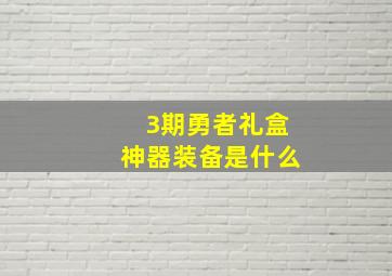 3期勇者礼盒神器装备是什么