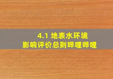 4.1 地表水环境影响评价总则哔哩哔哩