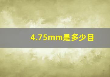 4.75mm是多少目